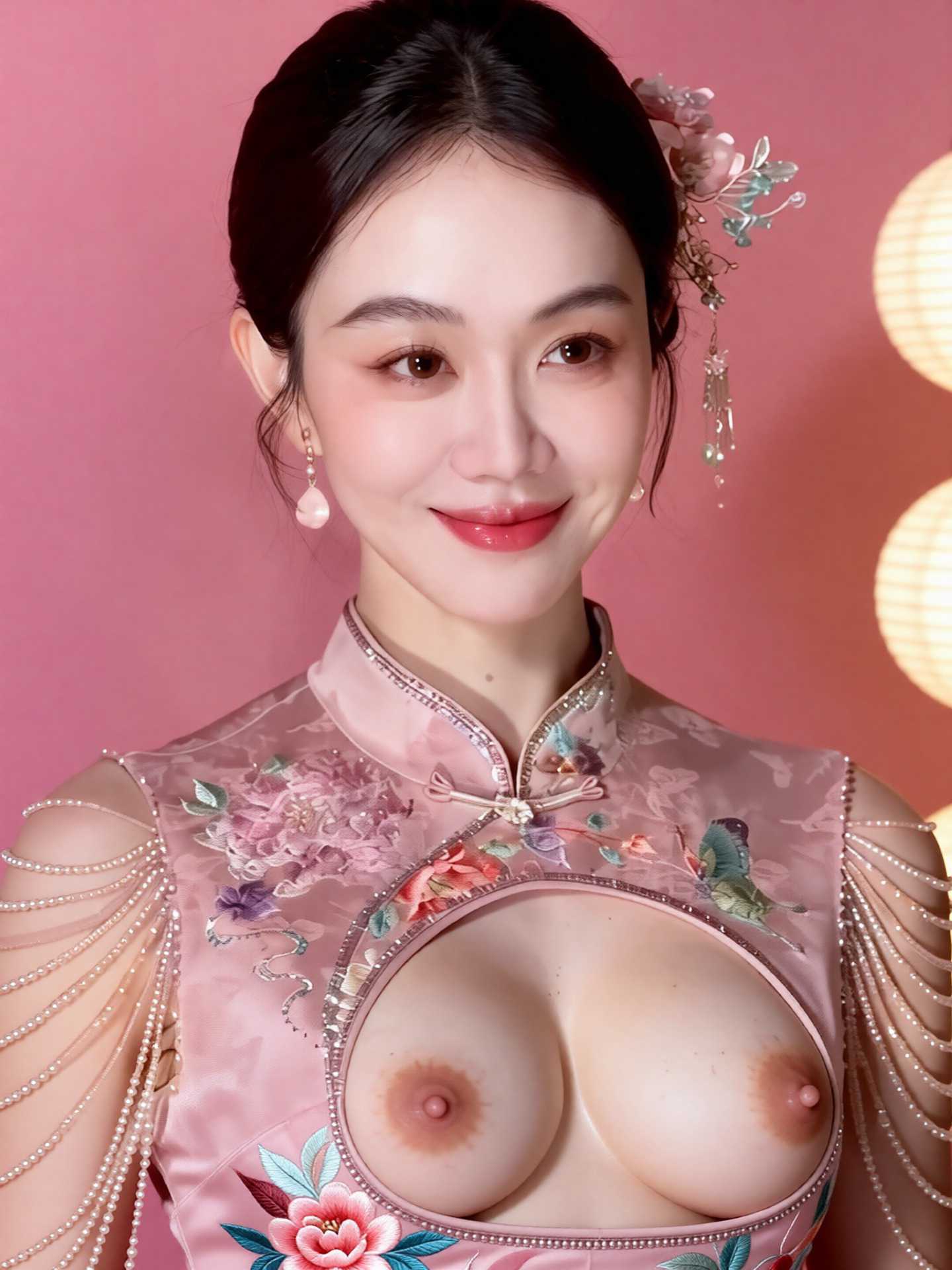 【AI魔改】AI魔改 姜妍 骚浪贱货身穿性感旗袍 跪求大家抽插她的淫荡骚穴