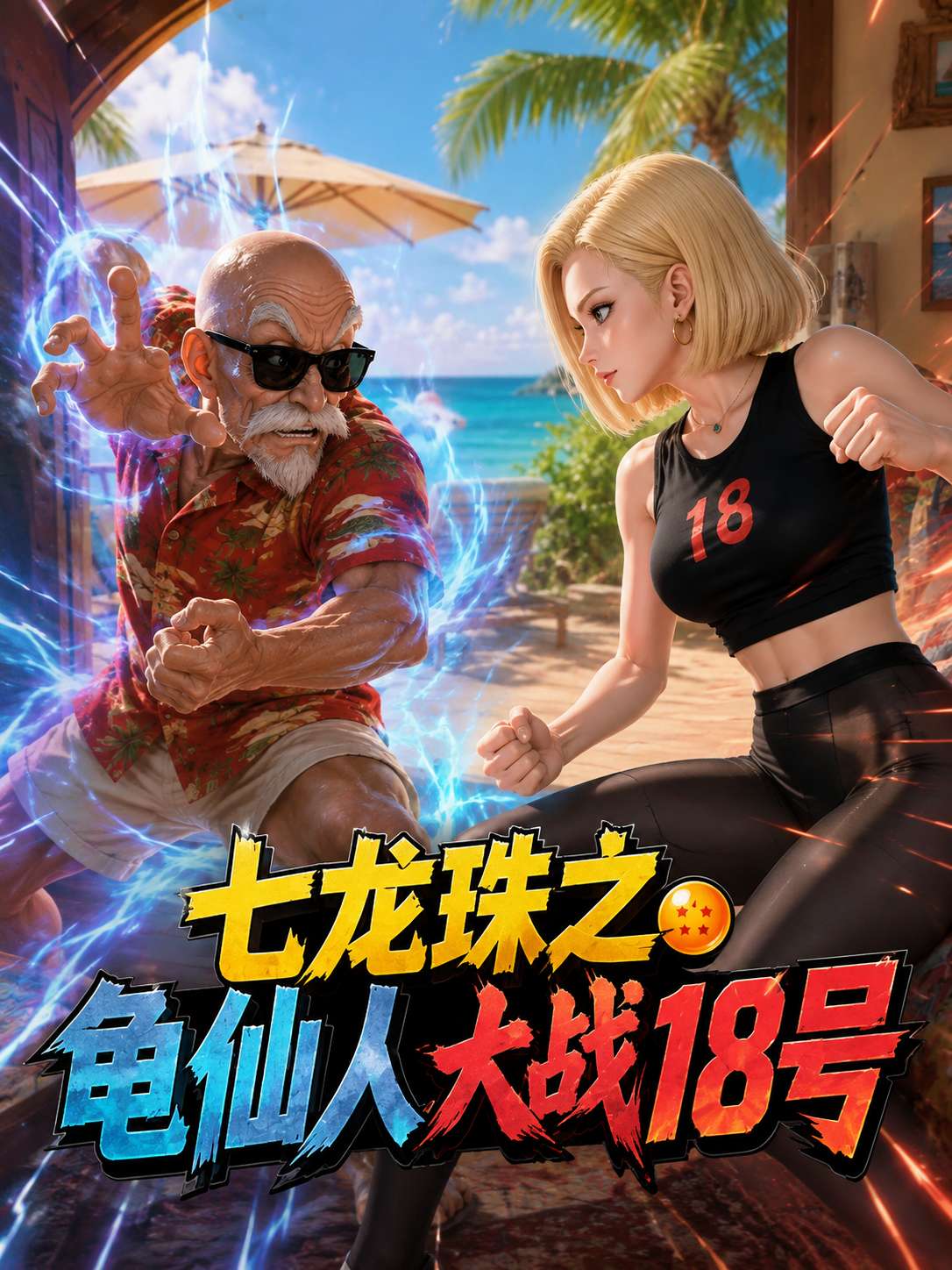 【AI成人漫剧】七龙珠之龟仙人大战18号