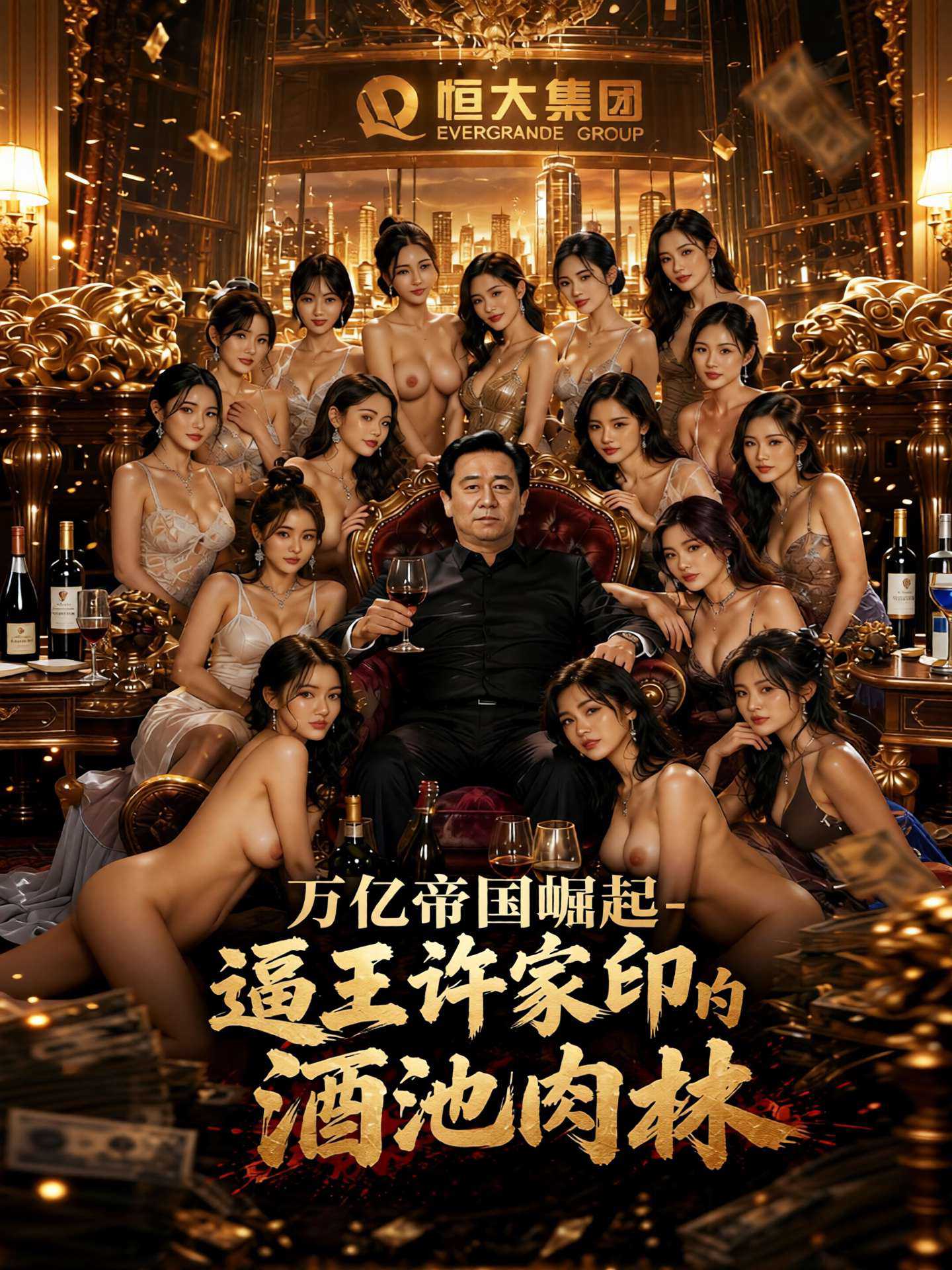 【AI成人短剧】万亿帝国崛起- 逼王许家印的酒池肉林